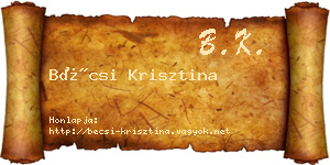Bécsi Krisztina névjegykártya
